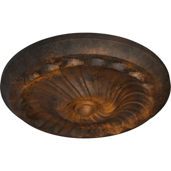 Flower Spiral Ceiling Medallion (Fits Canopies Up To 2), Hand-Painted Rust, 12 1/4OD X 2 1/4P